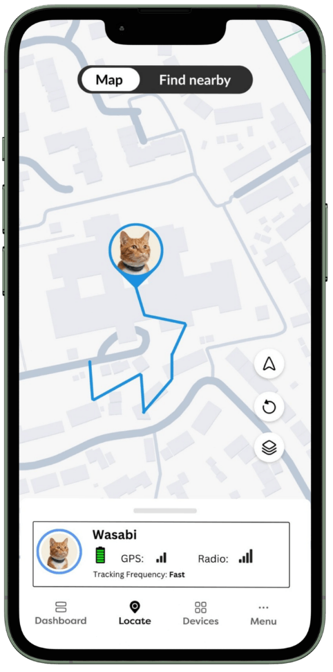 GPS zeigt das Gebiet.